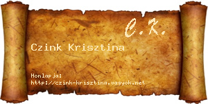 Czink Krisztina névjegykártya